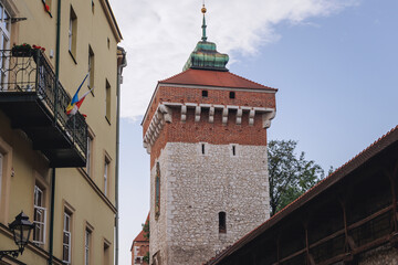 St Florian gateway in Old Town, historic part of Krakow, Poland - obrazy, fototapety, plakaty
