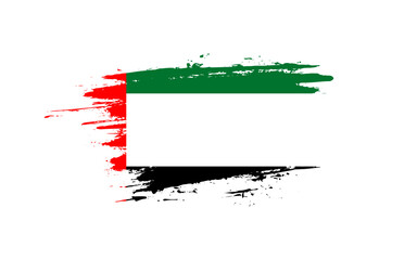 Creative hand-drawn brush stroke flag of UNITED ARAB EMIRATE country vector illustration