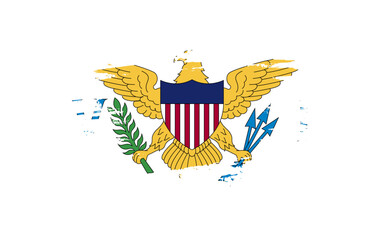 Creative hand-drawn brush stroke flag of VIRGIN ISLANDS (US) country vector illustration