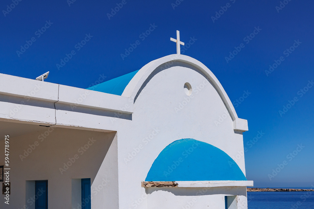 Canvas Prints Ayioi Anargyroi, small Orthodox church, Cape Greco National Park, Cyprus