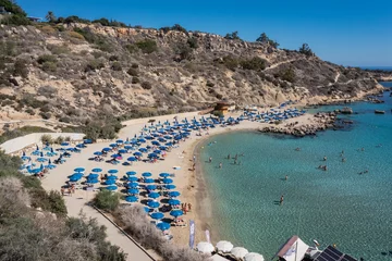 Gordijnen Konnos Beach and Bay in Cape Greco National Park, Cyprus © Fotokon