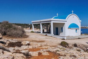 Ayioi Anargyroi Orthodox chapel in Cape Greco National Park, Cyprus
