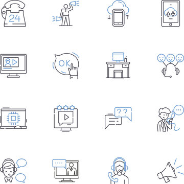 Ebook reader line icons collection. E-ink, Digital, Lightweight, Portable, Convenience, Battery, Touchscreen vector and linear illustration. Display,Library,Mobility outline signs set