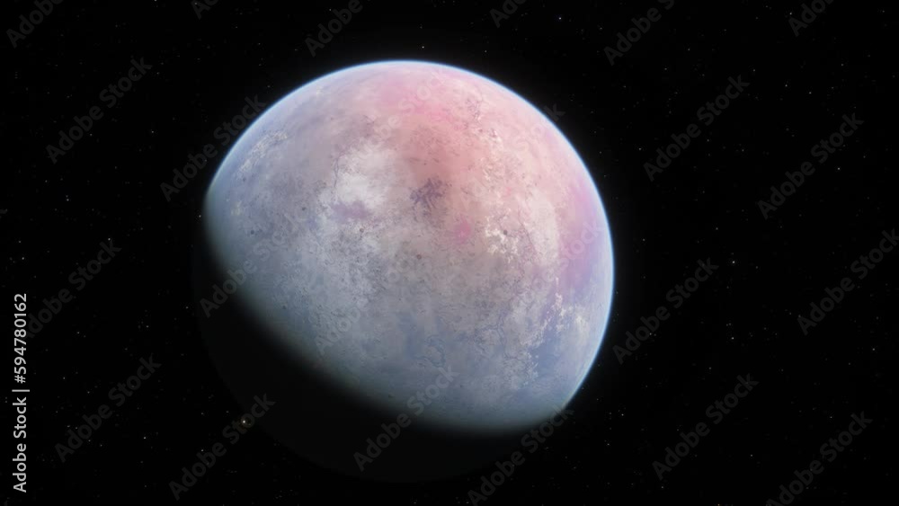 Wall mural planet in another solar system. a geologically active planet in another galaxy. 4k animation of an a