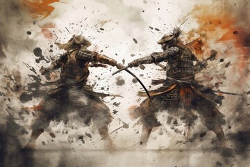 Samurai fighting