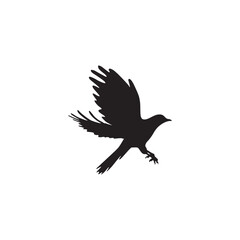 Flying bird Silhouette Vector Element Design