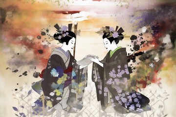 geishas painting