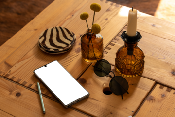 Smartphone Mock up / Smartphone isolated with white screen / Smartphone vector with blank screen isolated / Isolated Smartphone / Smartphone / Isolated Phone with Decor / Isolated Screen / PNG 