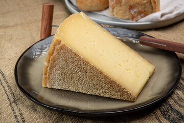 Swiss cheese collection, gruyere cheese made from unpasteurized cow's milk