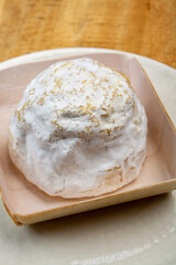 Cheese collection, soft cow French cheese with mold Gaperon artisanal lavored with cracked peppercorns and garlic produced in Auvergne