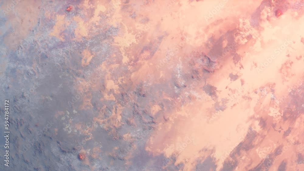 Wall mural detailed animation of the surface of an alien planet in another solar system. a geologically active 