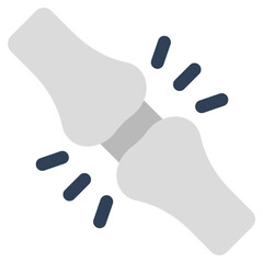 A flat design icon of broken bone 