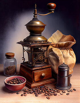 Illustration of morning coffee background