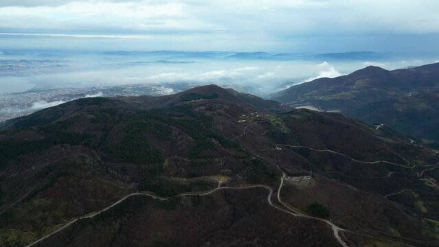 bendy road in foothill 