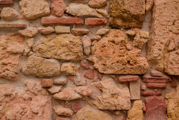 Old and weathered grungy yellow  pattern texture wall background
