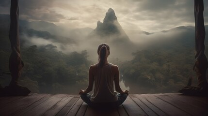 person meditating in lotus position