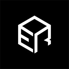 E R box letter vector logo design.