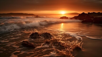 Obraz premium sunset at the beach