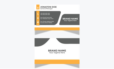 Modern Corporate and Creative Business Card Minimal Design Template Double-sided -Horizontal Name Card Simple and Clean Visiting  Card Vector illustration Colorful Business Card