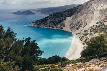La meravigliosa spiaggia di Myrtos, a Kefalonia, Grecia
