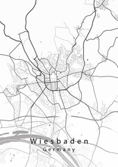 Obraz premium Wiesbaden Germany City Map