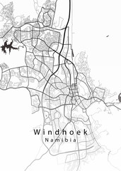 Fototapeta na wymiar Windhoek Namibia City Map