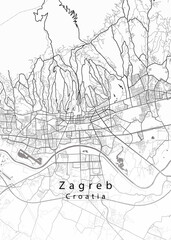 Fototapeta na wymiar Zagreb Croatia City Map