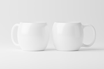 Ceramic Mug Cup For Coffee Tea White Blank 3D Rendering Mockup