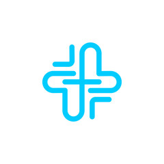 Obraz premium vector design of cross formed by hearts for medicine and pharmacy