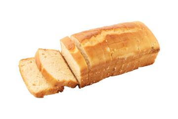 Sliced pound cake isolated on transparent background	