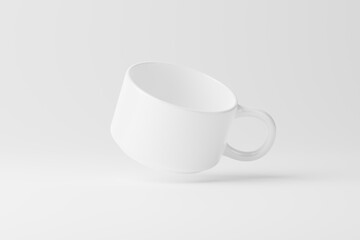 Ceramic Mug Cup For Coffee Tea White Blank 3D Rendering Mockup