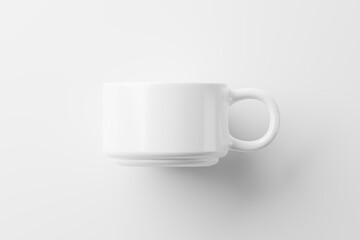 Ceramic Mug Cup For Coffee Tea White Blank 3D Rendering Mockup
