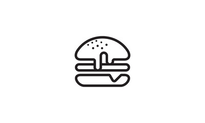 burger logo design. creative modern linear style symbol vector illustration