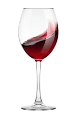 Keuken foto achterwand red Wine in glass isolated on white background, full depth of field © grey