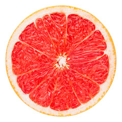 red grapefruit, clipping path, isolated on white background