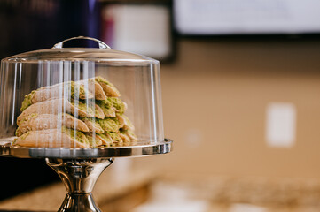 Cannoli under a glass dome