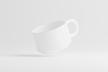 Ceramic Mug Cup For Coffee Tea White Blank 3D Rendering Mockup