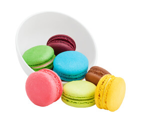 macaroons isolated on white background, full depth of field