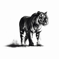 Fototapeta premium tiger on white background
