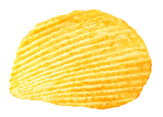 potato chips isolated on white background, full depth of field