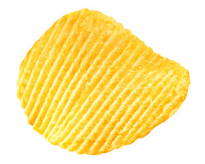 potato chips isolated on white background, full depth of field