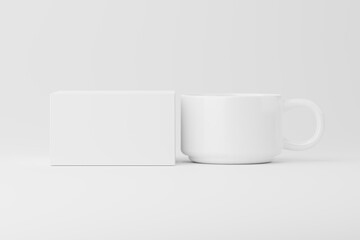 Ceramic Mug Cup For Coffee Tea White Blank 3D Rendering Mockup