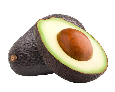 avocado isolated on white background, full depth of field