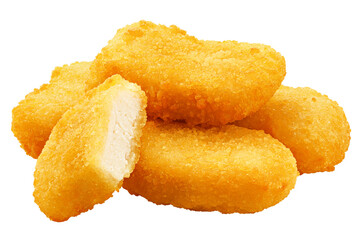 Nugget isolated on white background, full depth of field