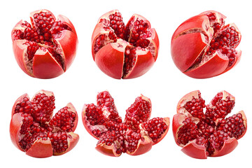 pomegranate isolated on white background, full depth of field