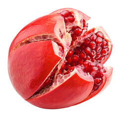 pomegranate isolated on white background, full depth of field