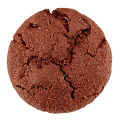 Chocolate chip cookie, isolated on white background, full depth of field
