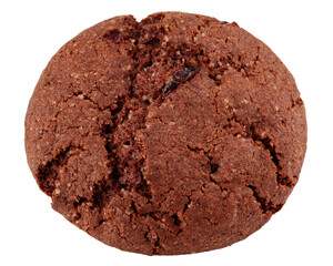 Chocolate chip cookie, isolated on white background, full depth of field