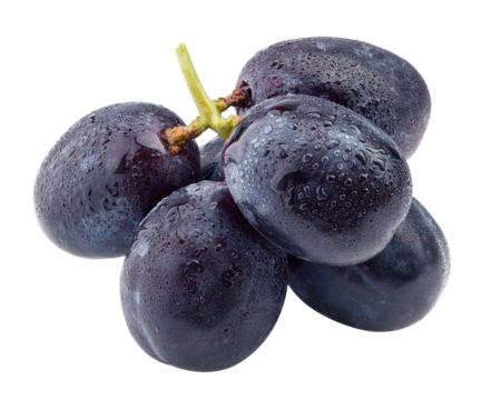 purple grape, isolated on white background, full depth of field