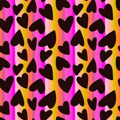 Valentines hearts cartoon pattern for wrapping and kids clothes print and fabrics and gift box
